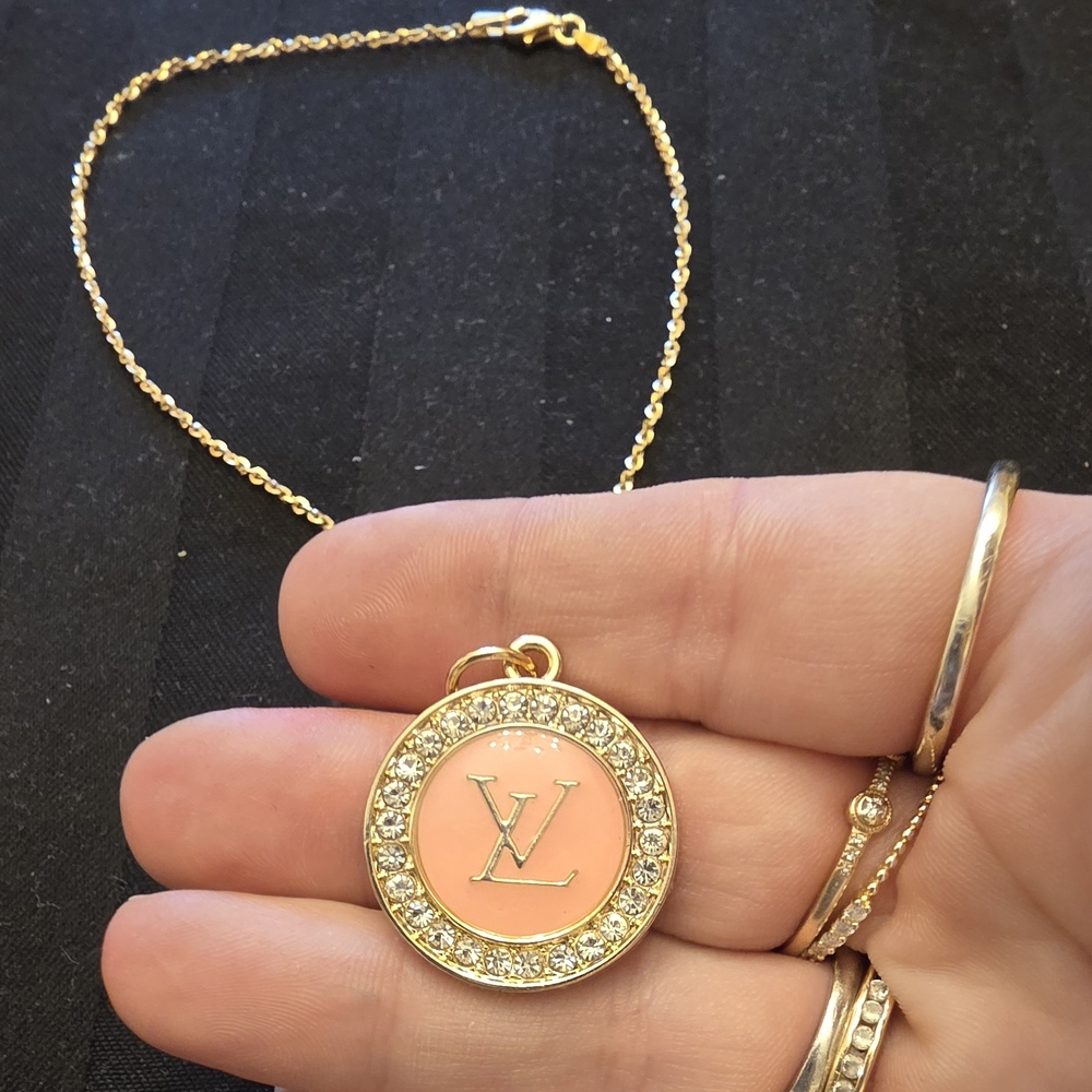 One of a kind, upcycled Louis Vuitton pendant zipper pull Pendant Necklace - Picture 5 of 11